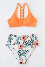 
                        
                          Muat gambar ke penampil Galeri, CUPSHE Women's High Waisted Bikini Floral Lace Up Two Piece Swimsuits
                        
                      