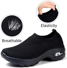 
                        
                          Load image into Gallery viewer, STQ Slip On Breathe Mesh Walking Shoes Women Fashion Sneakers Comfort Wedge Platform Loafers
                        
                      