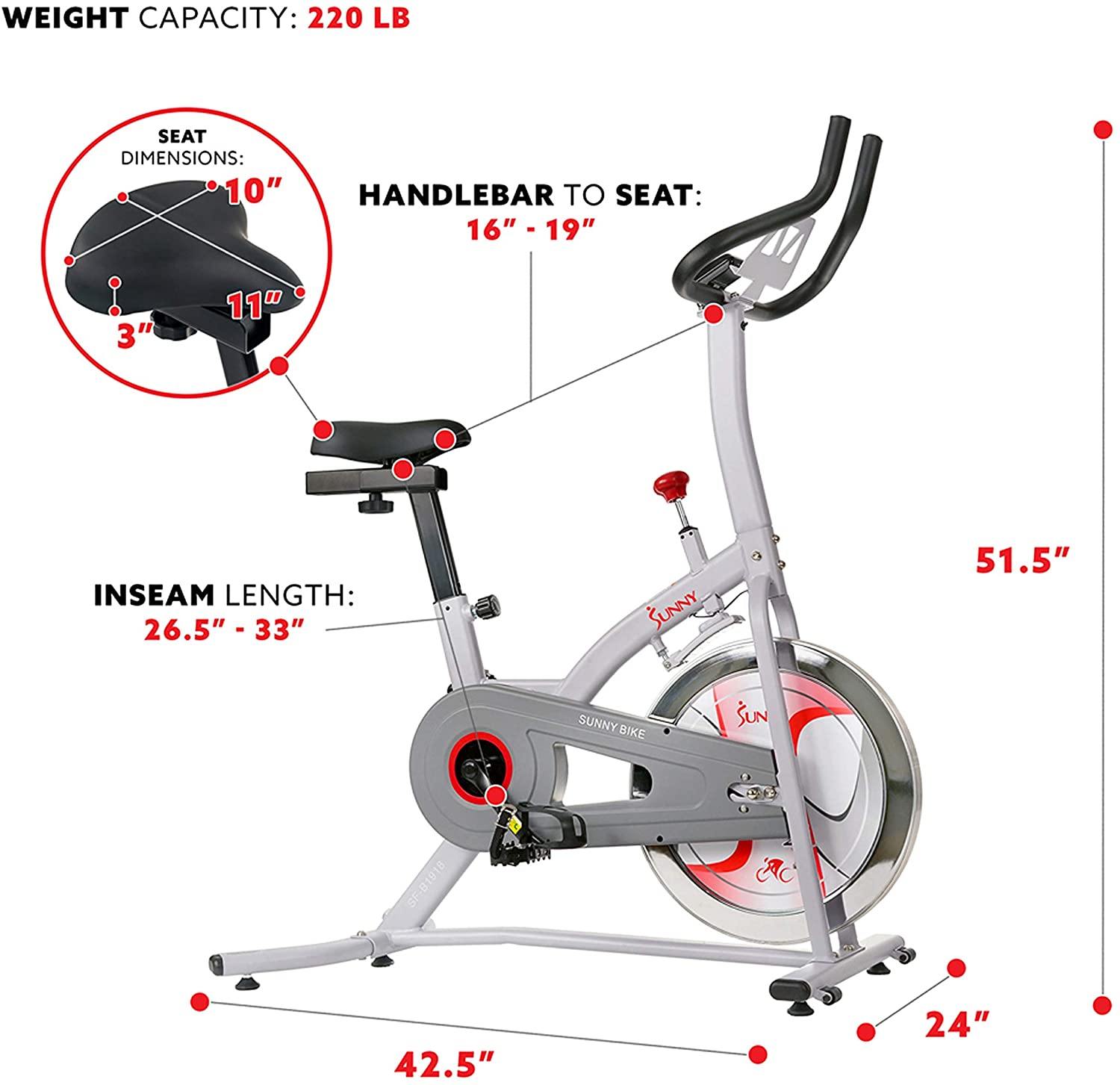 Sunny Health & Fitness Indoor Cycling Exercise Stationary Bike with Digital Monitor - JOY2ESpree