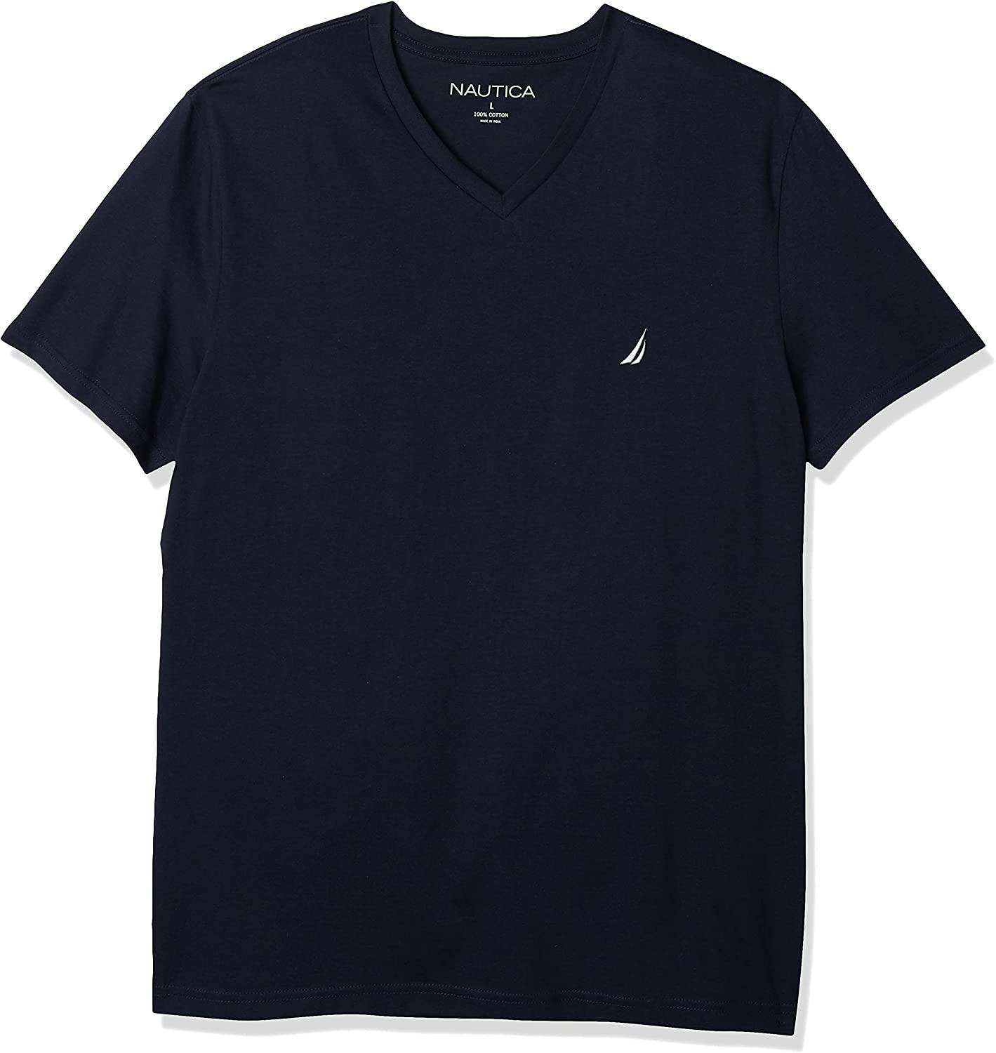 Nautica Men's Short Sleeve Solid Slim Fit V-Neck T-Shirt - JOY2ESpree