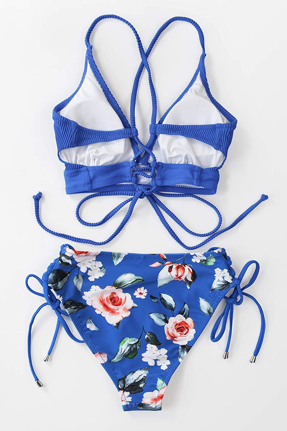 CUPSHE Women's Lace Up Bikini Swimsuit Adjustable Shoulder Straps Sets