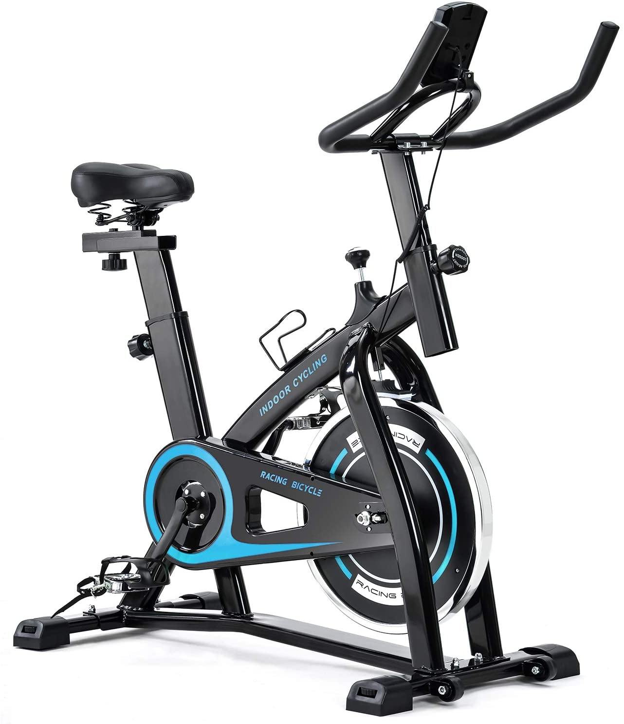 Merax Exercise Bike Indoor Cycling Bike Cycle Trainer Adjustable Stationary Bike 330LBS Weight Capacity - JOY2ESpree