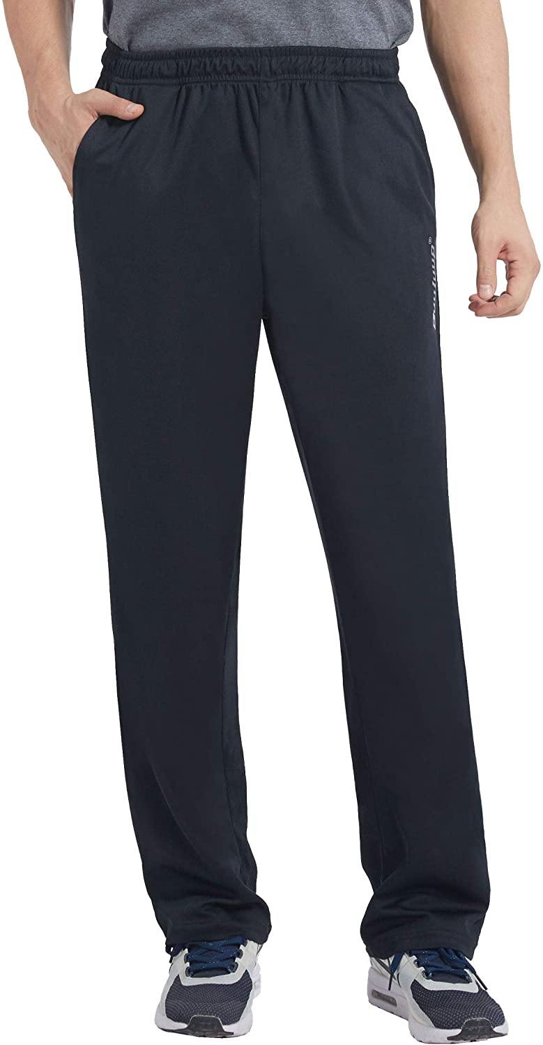 Duuluup Mens Jogger Sweatpants with Pockets Open Bottom Elastic Waist Workout Pants for Training Track Running - JOY2ESpree