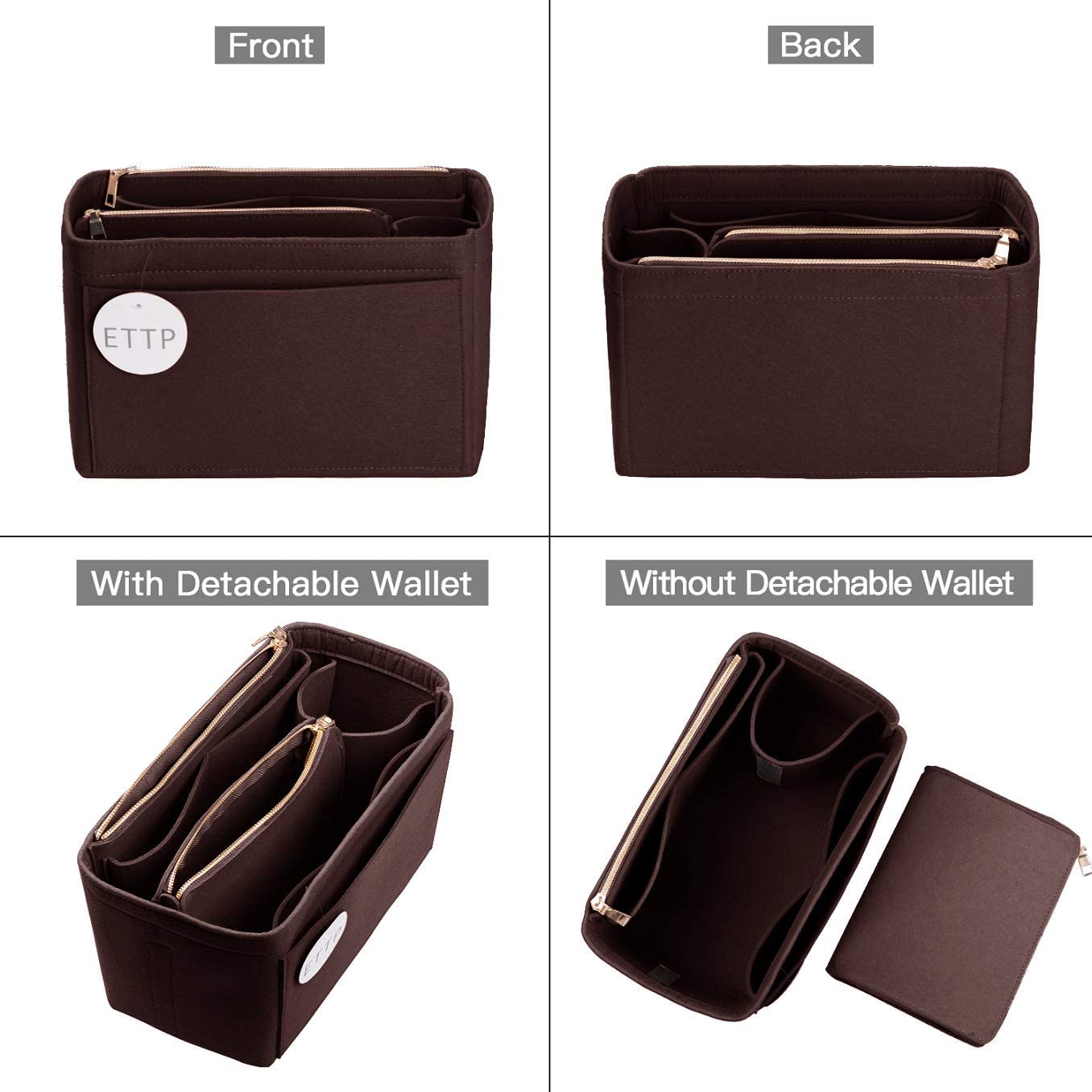 Purse Organizer, Felt Bag Organizer Insert Purse Organizer For LV Speedy, Neverfull, Tote, Handbag,Shaper 3 Sizes