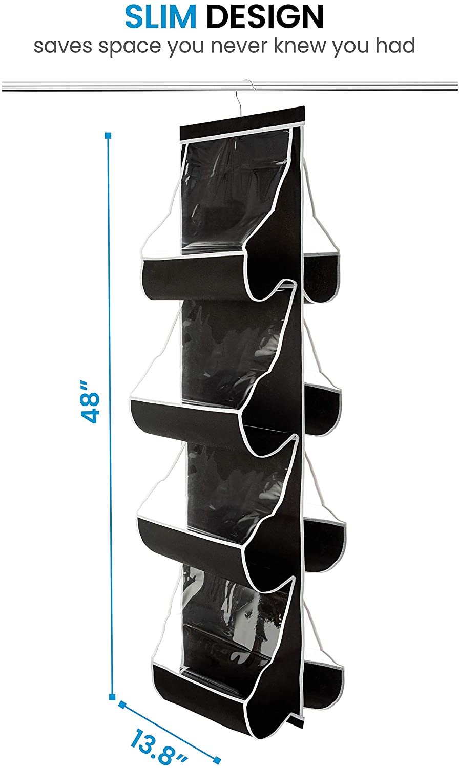 Zober Hanging Purse Organizer For Closet Clear Handbag Organizer