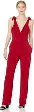 
                        
                          गैलरी व्यूवर में इमेज लोड करें, Dress the Population Women's Maira Sleeveless Plunging Dress Jumpsuit W Bows
                        
                      