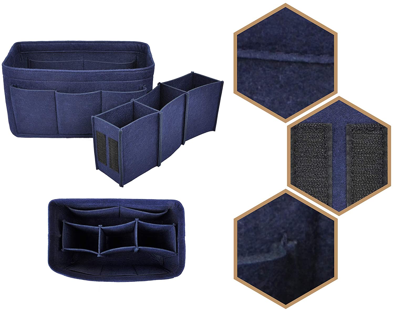 Vercord Felt Purse Organizer Handbag Insert Liner Shaper Bag in Bags for Speedy Neverfull Tote