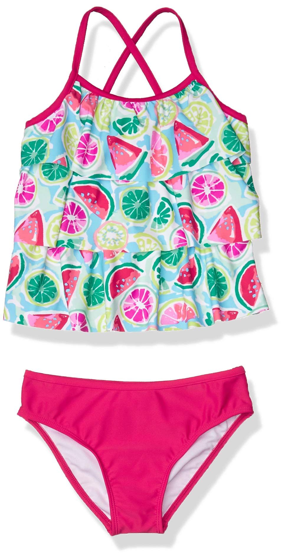 Tommy Bahama Girls' Flounce Ruffle Tankini Two Piece Bikini Set