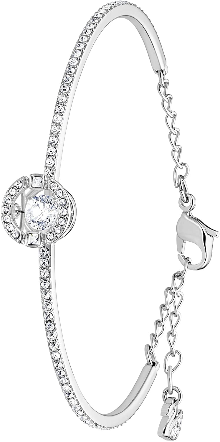 SWAROVSKI Women's Sparkling Dance Round Jewelry Collection, Rhodium Finish, Blue Crystals, Clear Crystals - JOY2ESpree