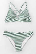 
                        
                          Load image into Gallery viewer, CUPSHE Women’s Bikini Swimsuit Stripe V Neck Back Cross Two Piece Bathing Suit
                        
                      