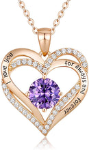 
                        
                          Cargar imagen en el visor de la galería, CDE Forever Love Heart Women Necklace 925 Sterling Silver Rose Gold Plated Birthstone Pendant Necklaces for Women - JOY2ESpree
                        
                      