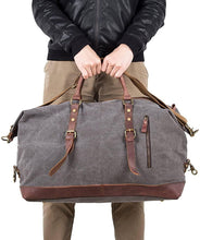 
                        
                          गैलरी व्यूवर में इमेज लोड करें, BAOSHA Canvas PU Leather Travel Tote Duffel Bag Carry on Bag Weekender Overnight Bag - JOY2ESpree
                        
                      
