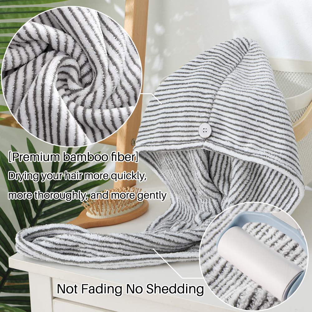 Vinker 3 Pack Hair Towel Wrap, Microfiber Quick Drying Hair Towels, Bath Dryer Caps, Bath Hair Drying Towel, Quick Dryer Hat for Women Girls