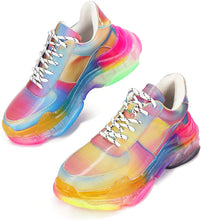 
                        
                          Muat gambar ke penampil Galeri, Cape Robbin Presents MDT Cyber Sneakers for Women, Wedge Fashion Sneaker Shoes for Women with Chunky Block Heels
                        
                      