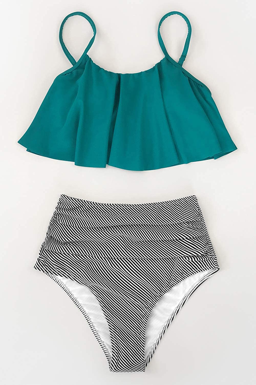 CUPSHE Women's High Waisted Falbala Bikini Set