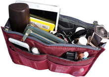 
                        
                          Load image into Gallery viewer, Vercord Purse Organizer Insert for Handbags Bag Organizers Inside Tote Pocketbook Women Nurse Nylon 13 Pockets Black Medium
                        
                      