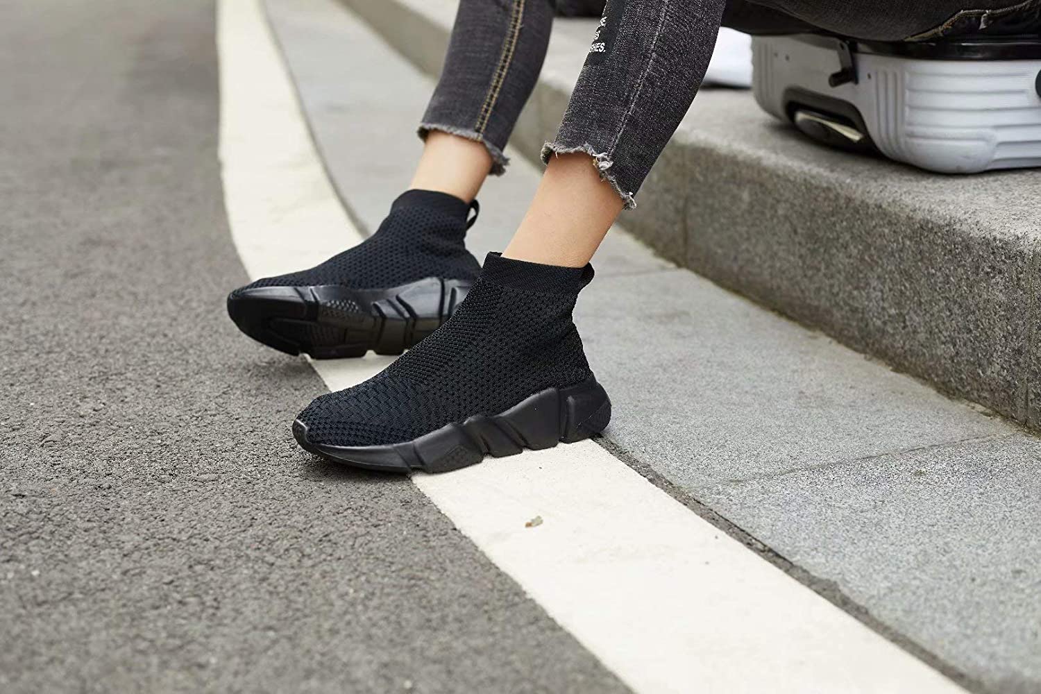 Voxge Men's and Women's Sock Sneakers Lightweight Breathable Athletic Running.