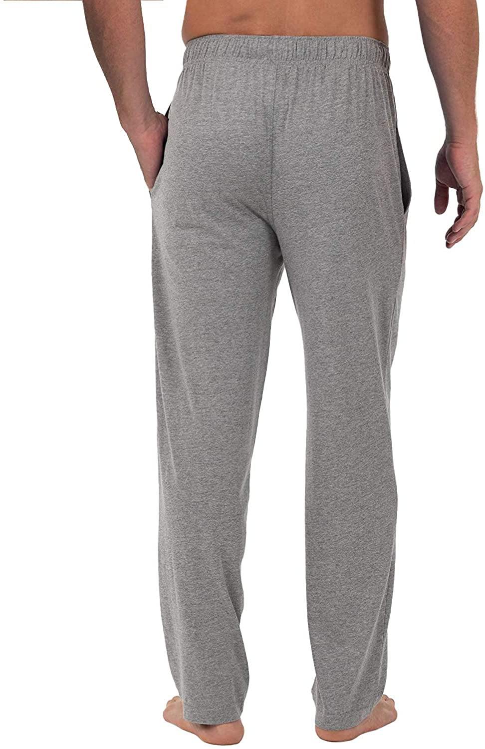 Bintangor Men's Sleep Pajama Pants 100% Cotton Knit Elastic Waistband Lounge Wear Long