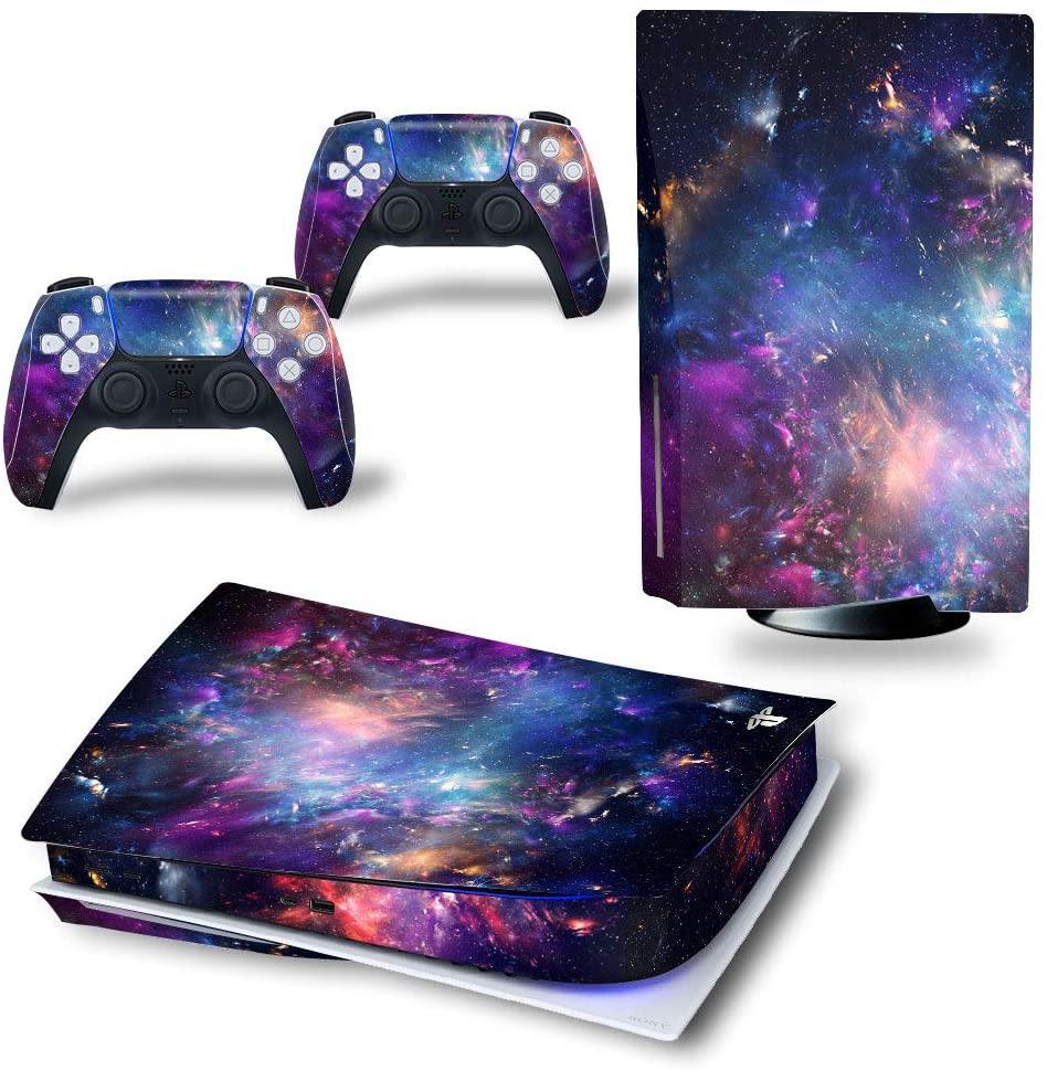 DOMILINA PS5 Skin Stickers, Full Body Vinyl Decal Cover for Playstation 5 Disk Edition Console & Controllers - Dancing Fire - JOY2ESpree