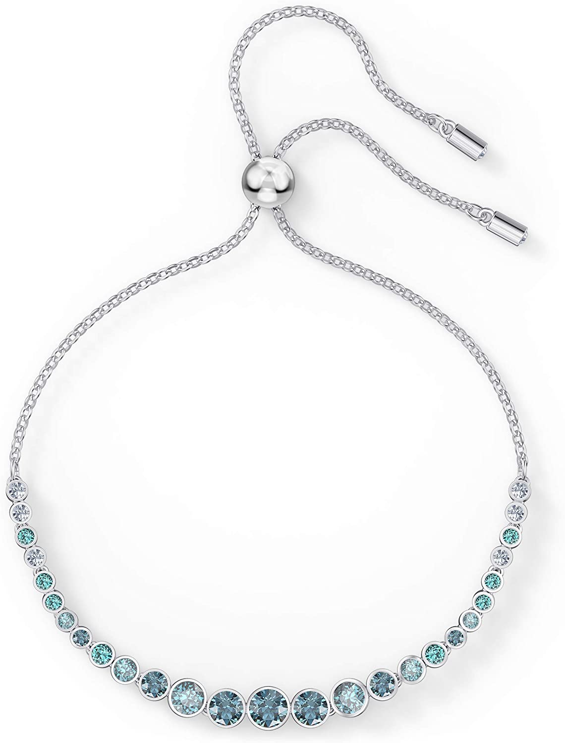 SWAROVSKI Women's Emily Bracelet Collection, Rhodium Finish, Blue Crystals - JOY2ESpree