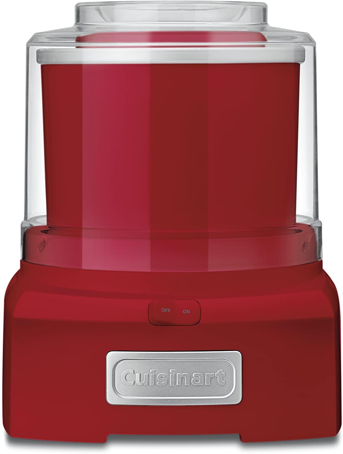 Cuisinart ICE21R Frozen Yogurt Automatic Ice Cream and Sorbet Maker,120 V, Thermoplastic, 1-1/2 qt, Red - JOY2ESpree