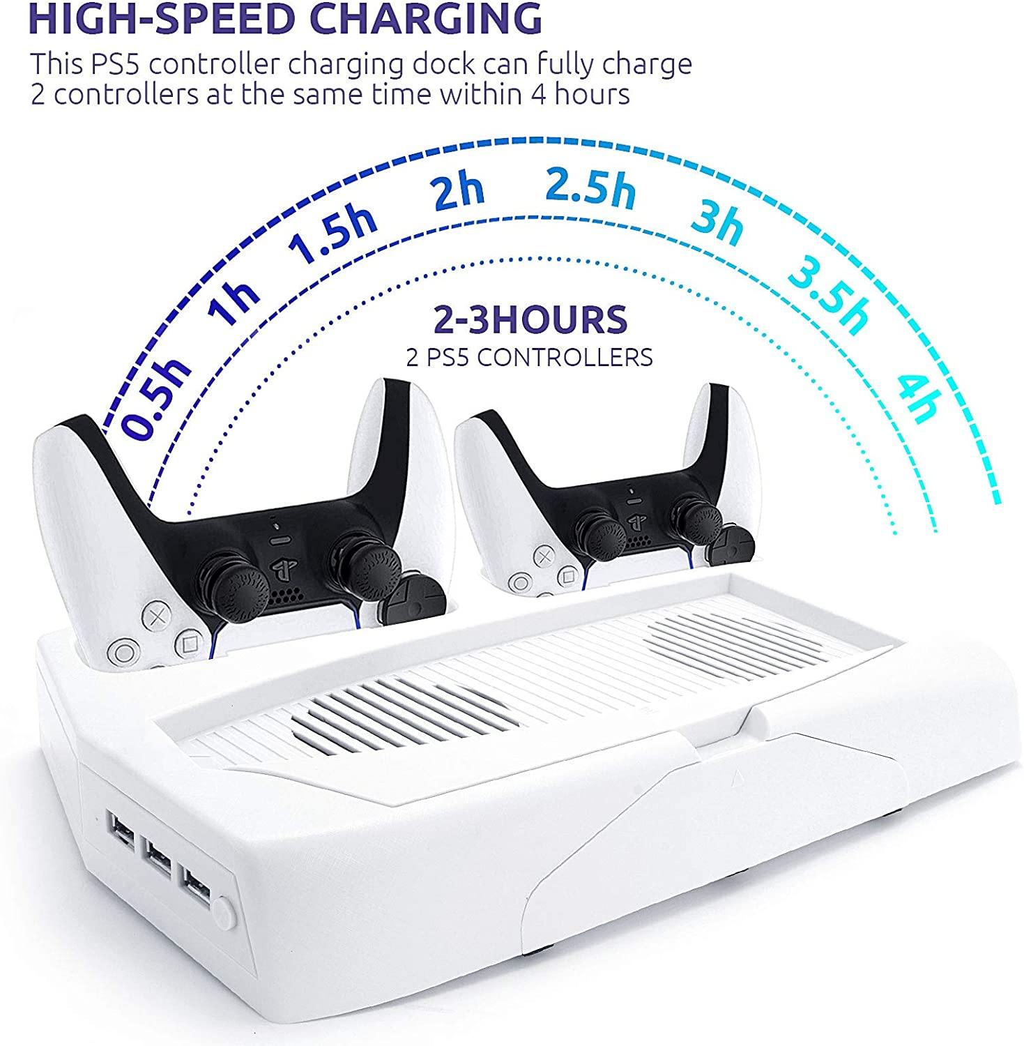 Stand with Cooling Fan and Dual Controller Charger for PS5 - JOY2ESpree