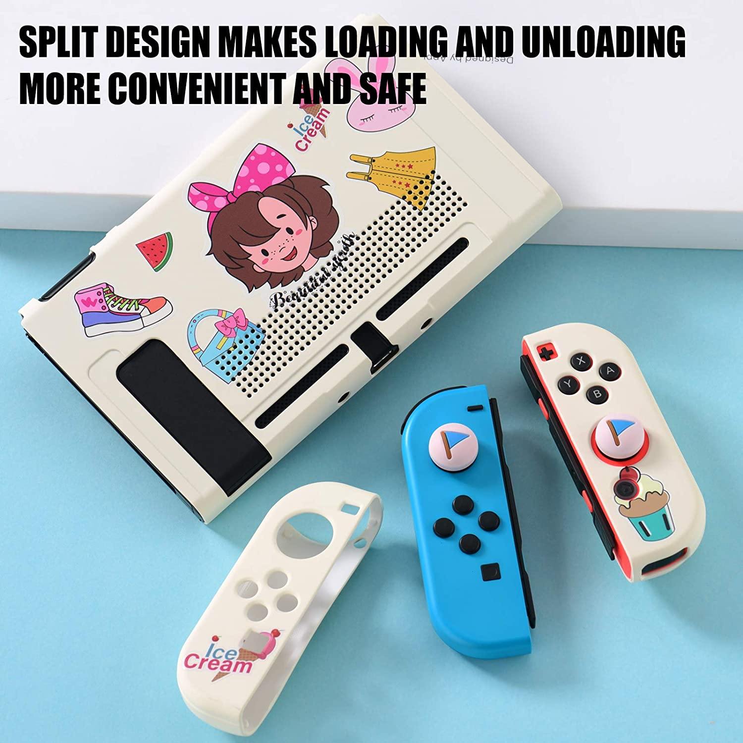 UYIYE Case for Switch - Protective Hard Case for Switch- Dockable TPU Shell Cover for Handheld Video Game Controller - Case Cover for Switch - JOY2ESpree