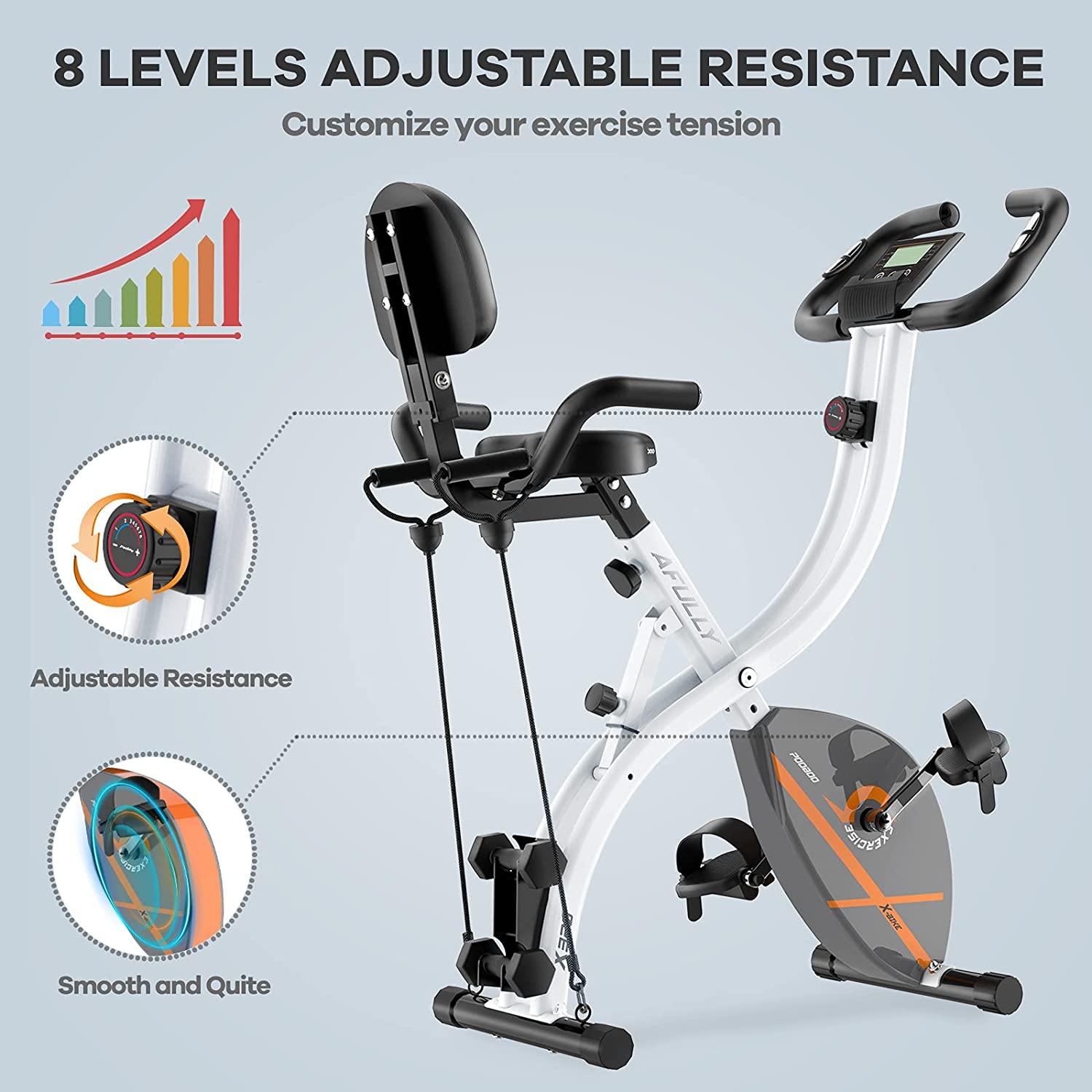 Afully Folding Exercise Bike Stationary Foldable Home Upright Recumbent Fitness Bike - JOY2ESpree
