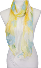 
                        
                          Load image into Gallery viewer, Double Layer Silk scarf, Floral Ruffle Silk Scarf, Summer scarf
                        
                      