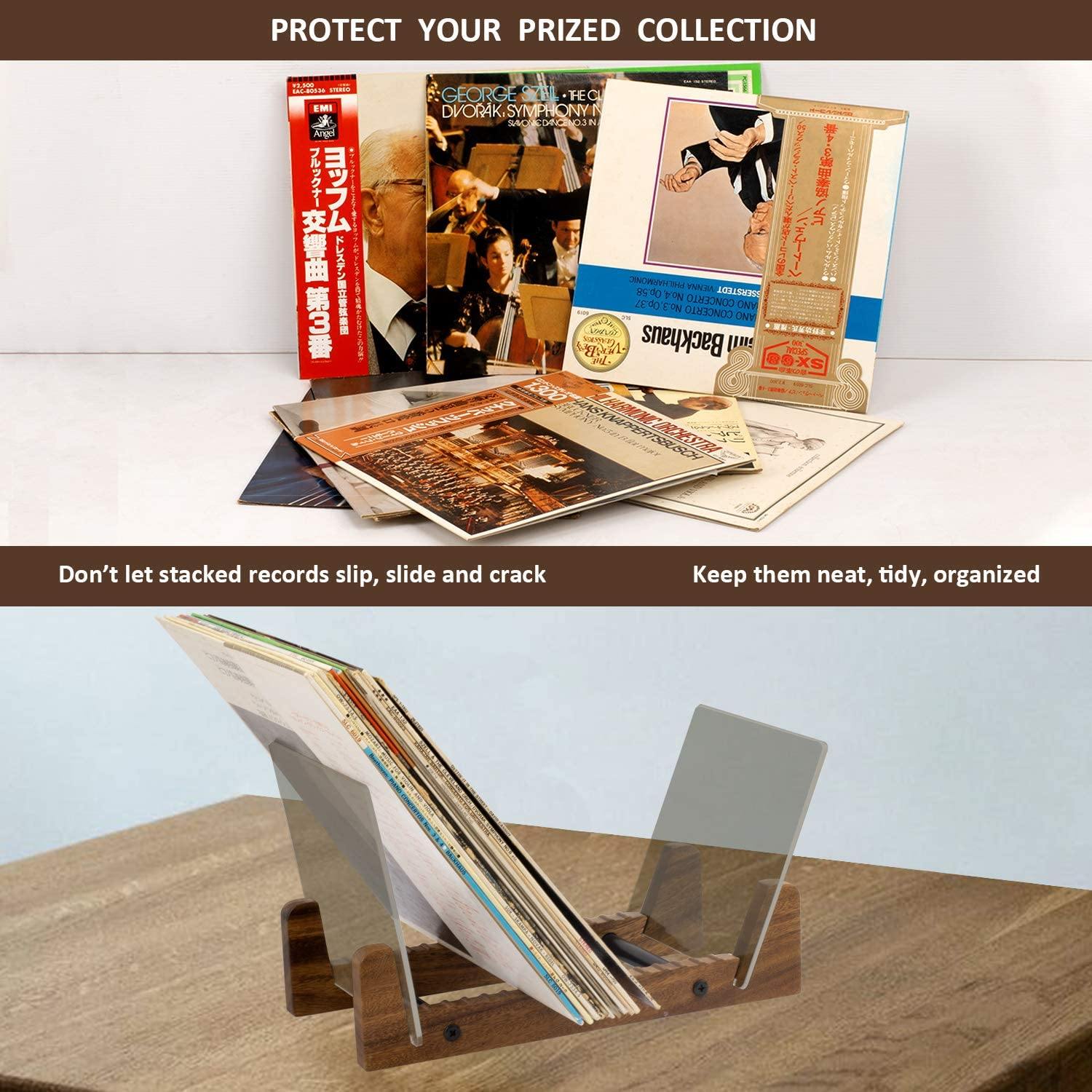 siemsove Vinyl Record Storage Holder-Showcase Your Favorite LPs - JOY2ESpree