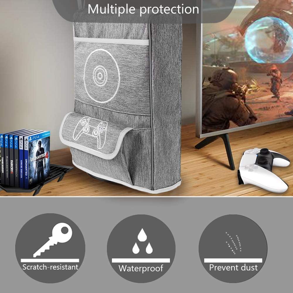 Esimen Sleeve Protective Case Dust Cover for PS5 Console /Playstation 5 Digital Edition ,PS5 Controller Cover Compatible with 12 Game Disc Pockets - JOY2ESpree