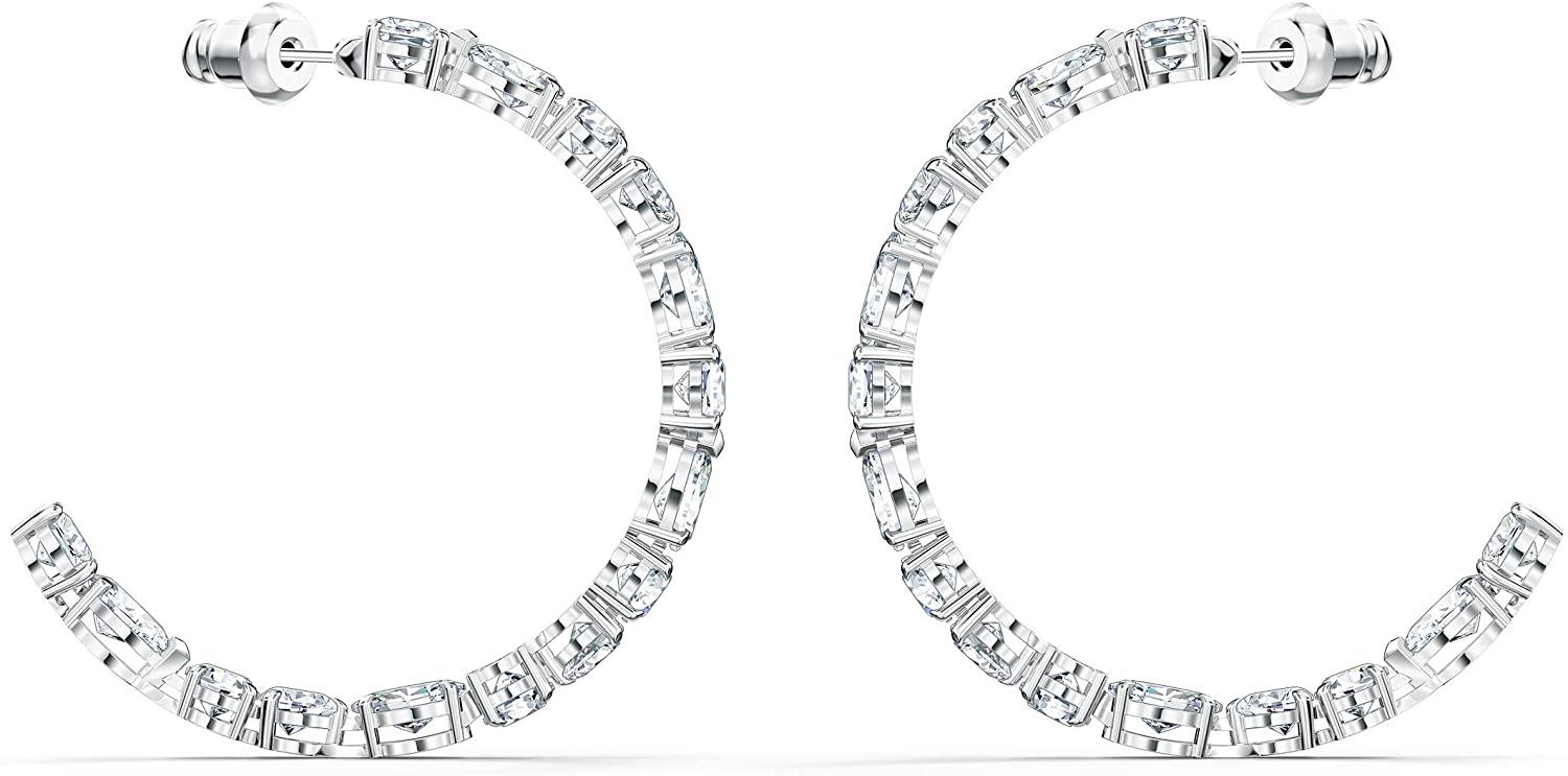 SWAROVSKI Women's Tennis Deluxe Jewelry Collection, Rhodium Finish, Rose Gold Tone Finish, Clear Crystals - JOY2ESpree