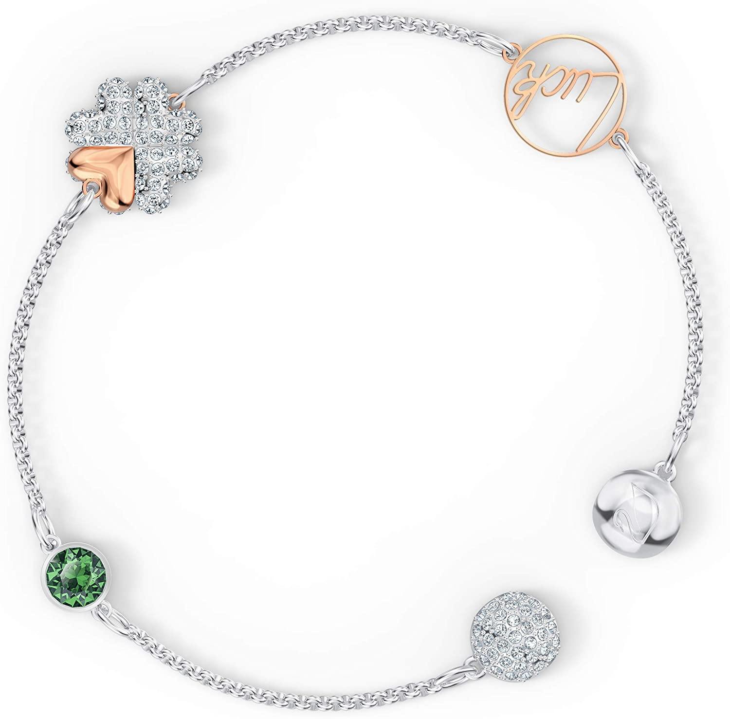 Swarovski Women's Symbols Evil Eye, Flower, Feather, Moon, Heart, Lucky Charm, Faith, Dragonfly Crystal Bracelet Collection - JOY2ESpree