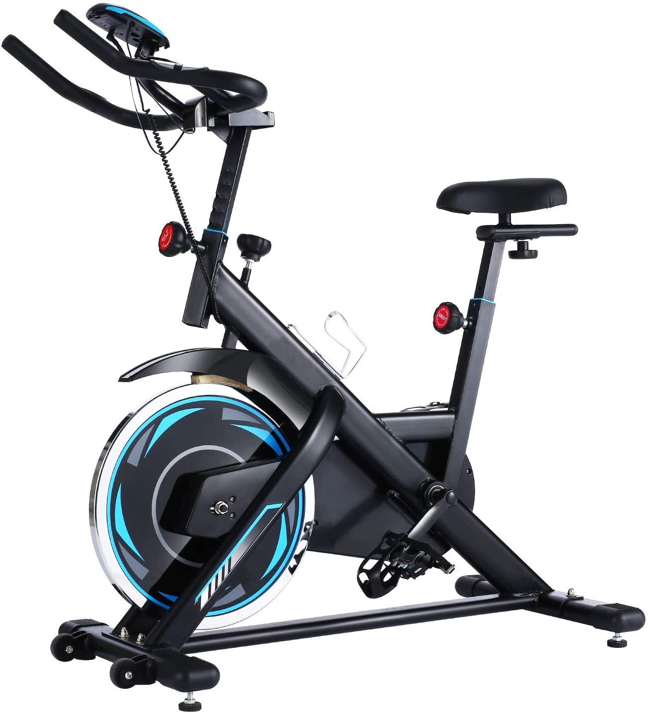 FUNMILY Indoor Exercise Bike Stationary, 49LBS Cycling Bike with Heart Rate Monitor & LCD Monitor - JOY2ESpree