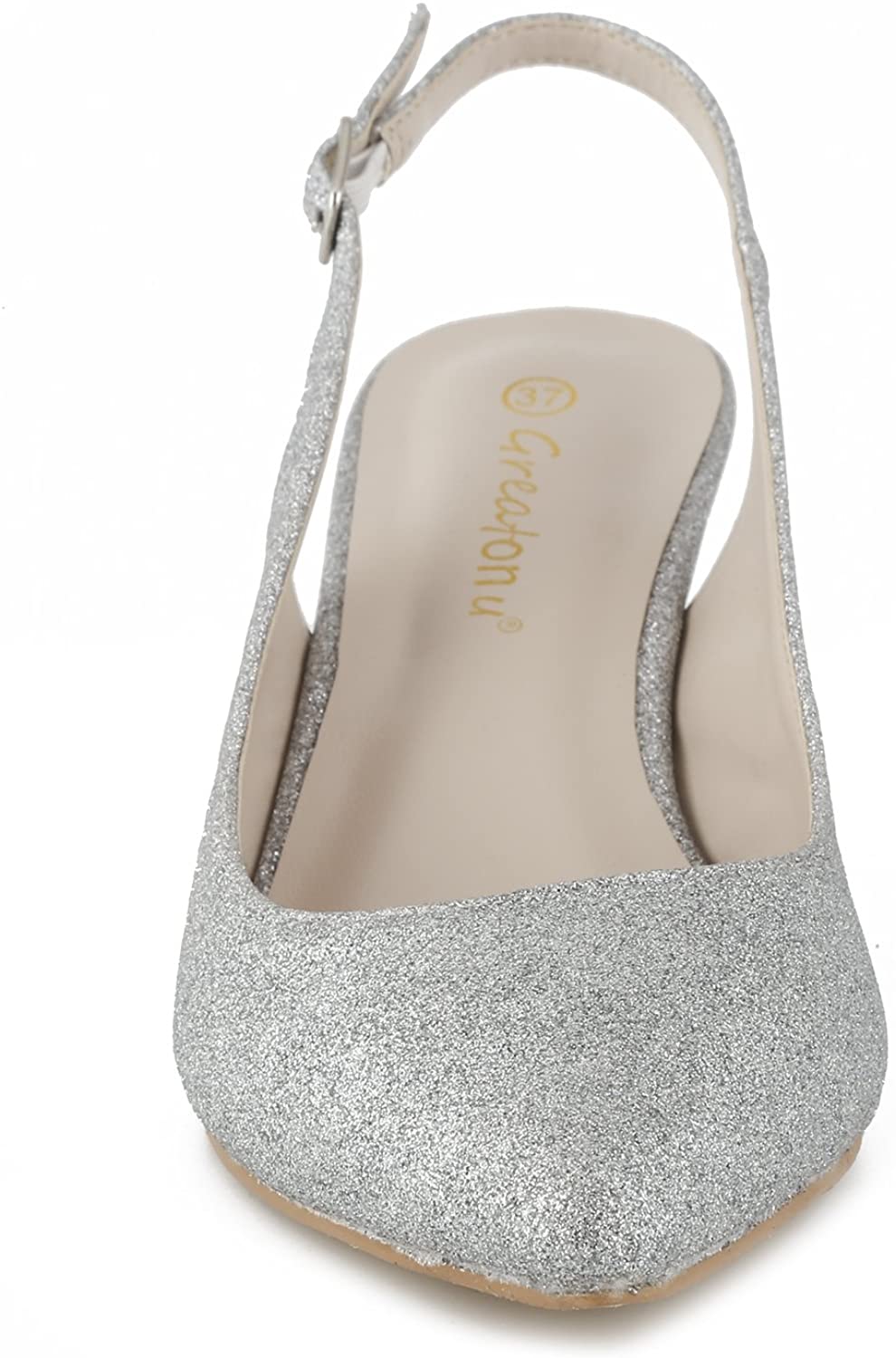 Greatonu Womens Slingback Dress Pump
