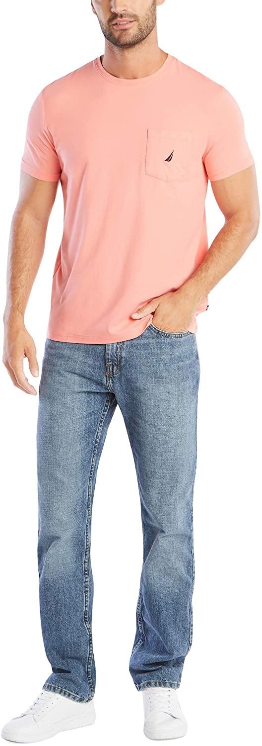 Nautica Men's Solid Crew Neck Short-Sleeve Pocket T-Shirt - JOY2ESpree