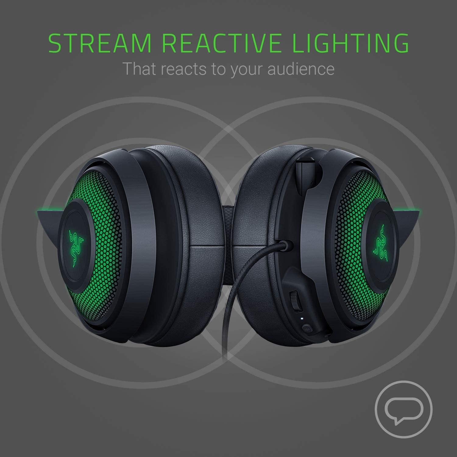 Razer Kraken Gaming Headset: Lightweight Aluminum Frame, Retractable Noise Isolating Microphone - JOY2ESpree