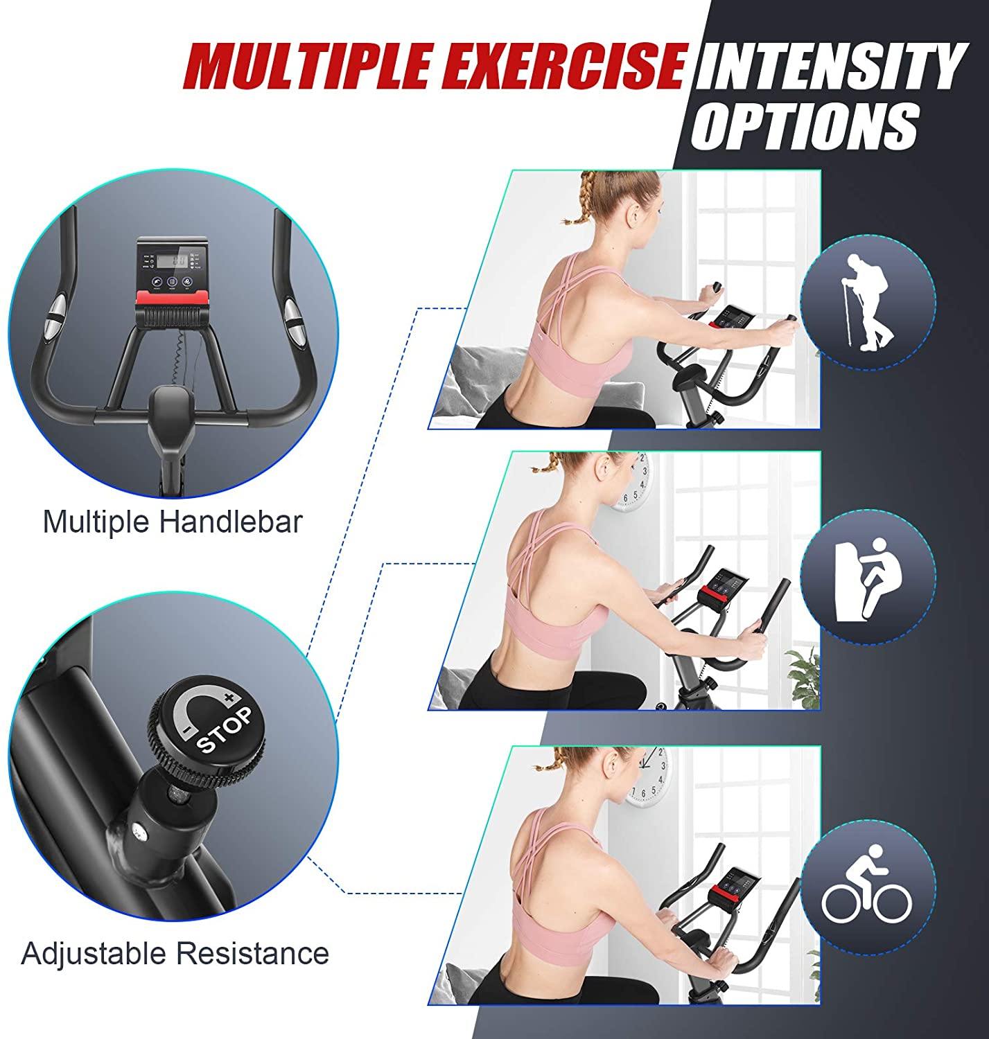 Heka Exercise Bike Indoor Cycling Bike Stationary Spin Bike 440lbs Weight Capacity - JOY2ESpree