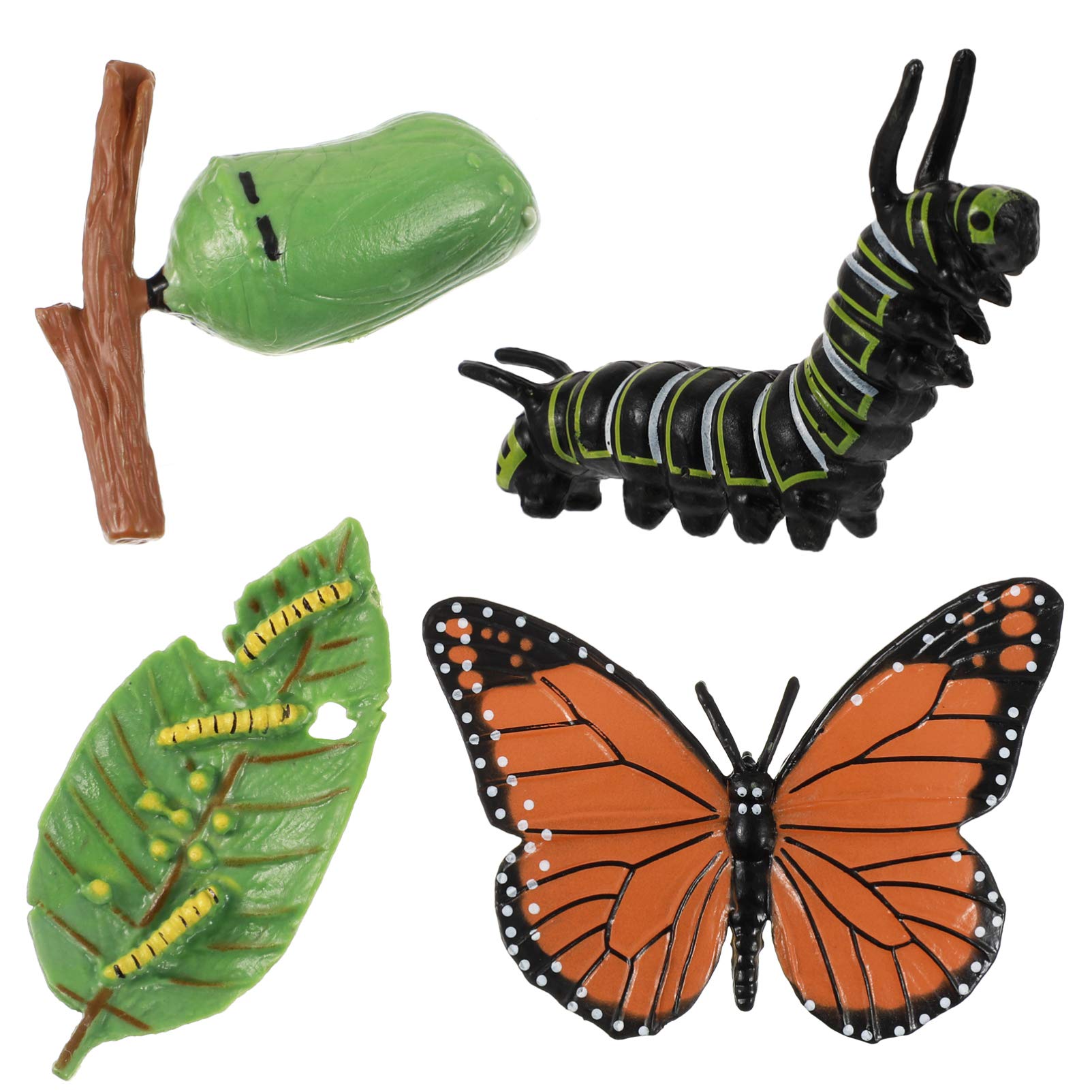 DOITOOL 4pcs Insect Figurines Life Cycle of Butterfly Plastic Caterpillars - JOY2ESpree