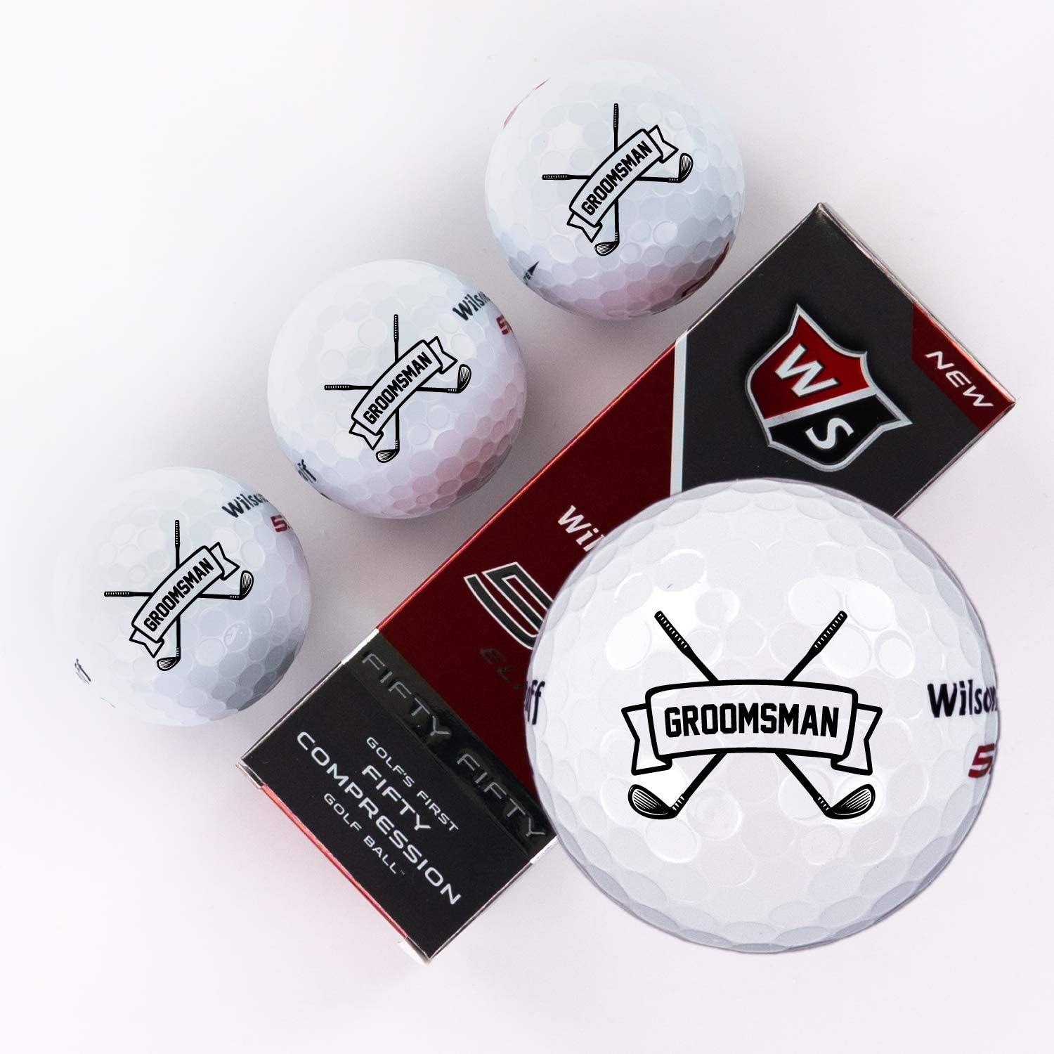 Buffalo BottleCraft Personalized Groomsman Golf Balls, Sleeve of 3, Wilson, Custom Designs for Groomsmen, Best Man, Ushers, Officiants - JOY2ESpree