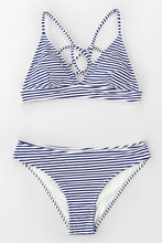 
                        
                          Load image into Gallery viewer, CUPSHE Women’s Bikini Swimsuit Stripe V Neck Back Cross Two Piece Bathing Suit
                        
                      