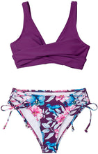 
                        
                          Load image into Gallery viewer, CUPSHE Women's Bikini Swimsuit Floral Print Lace Up Two Piece Bathing Suit
                        
                      