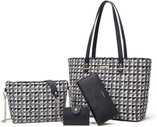 
                        
                          Load image into Gallery viewer, Women Fashion Handbags Wallet Tote Bag Shoulder Bag Top Handle Satchel Purse Set 4pcs
                        
                      