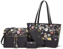 
                        
                          Load image into Gallery viewer, Women Fashion Handbags Wallet Tote Bag Shoulder Bag Top Handle Satchel Purse Set 4pcs
                        
                      