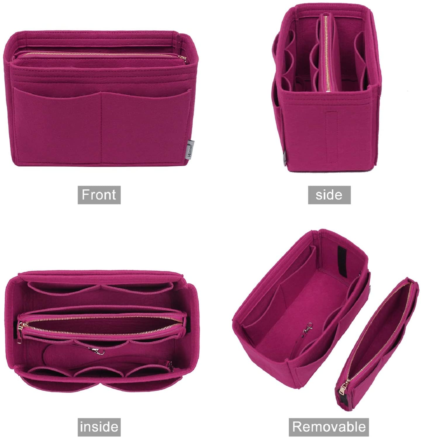 Purse Organizer Insert, Bag Organizer, Bag in Bag, Perfect for Speedy Neverfull and More, 5 Size (X-Large, Black)