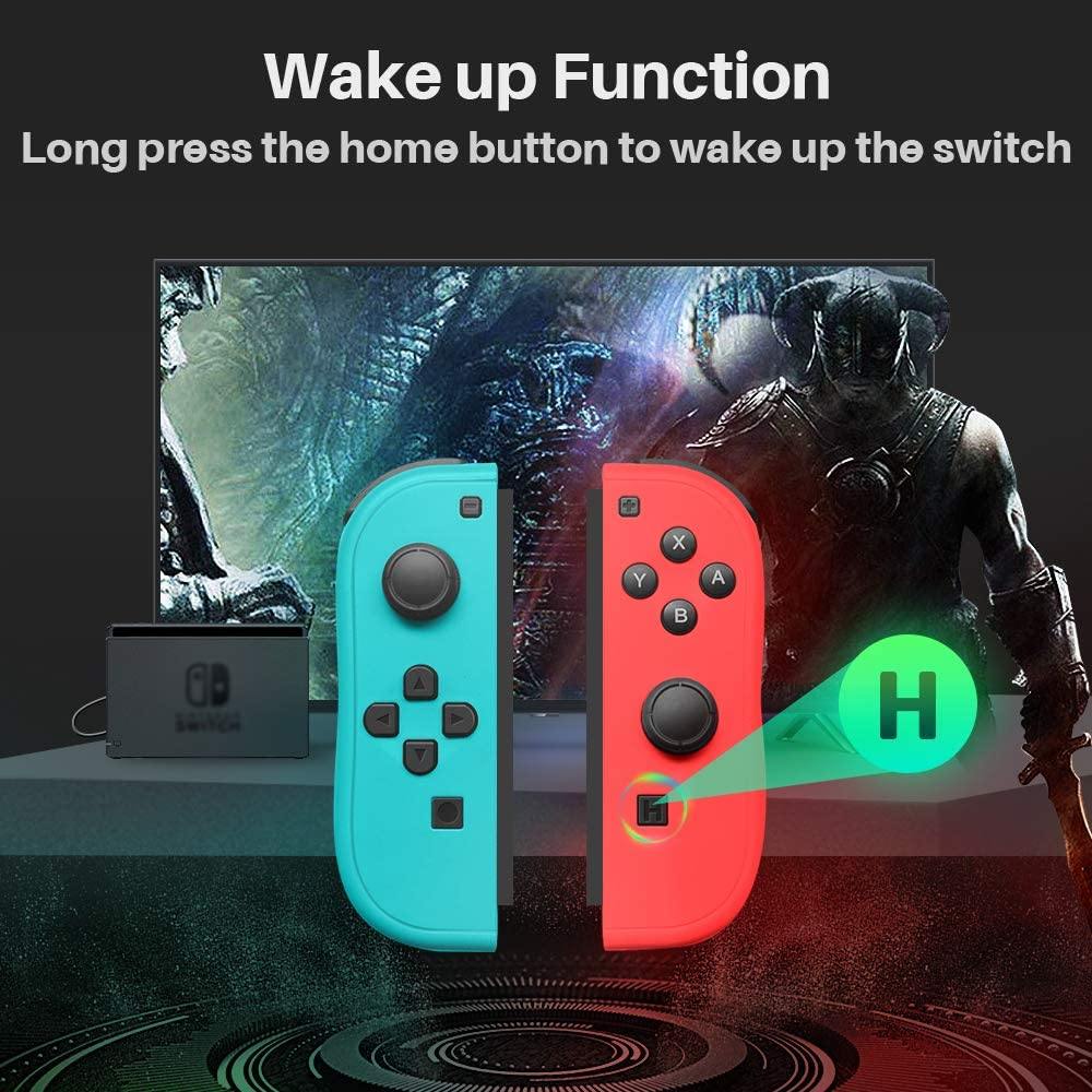 Joy-Pad Controller Compatible with Switch,Left and Right Controllers with Straps Support Wake-up Function(Blue and Green) - JOY2ESpree