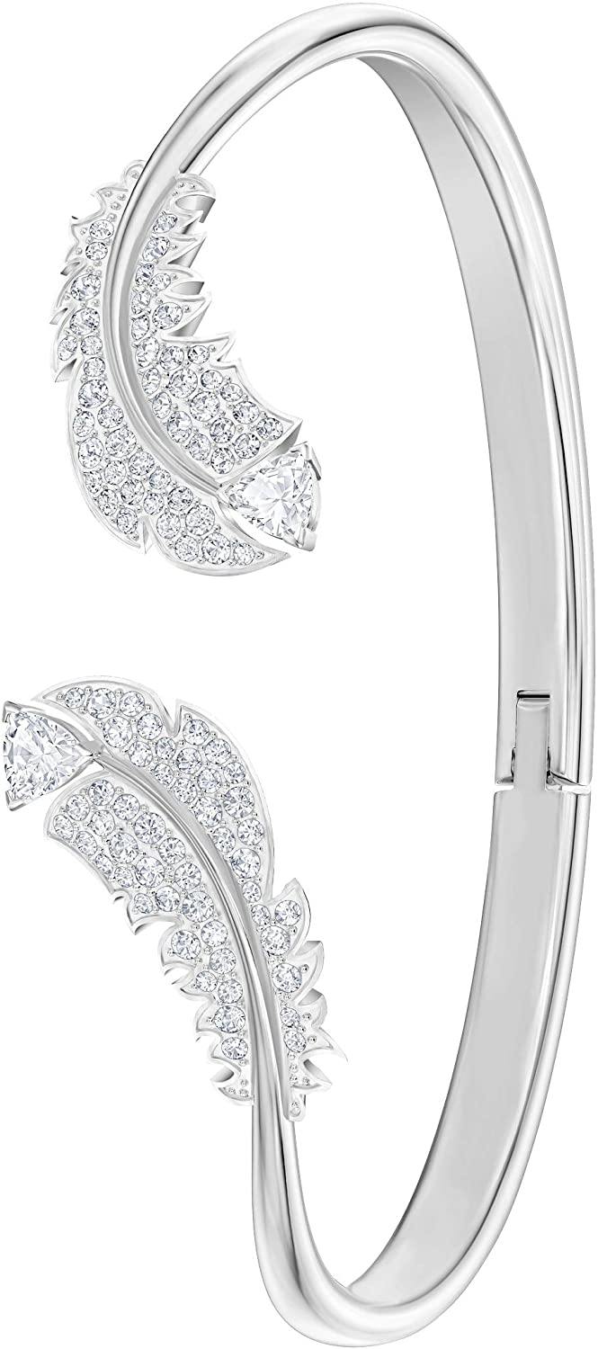 SWAROVSKI Women's Nice Bangle Bracelet Collection, Rhodium Finish, Clear Crystals - JOY2ESpree