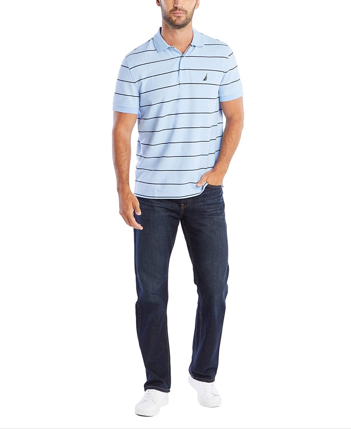 Nautica Men's Classic Short Sleeve Striped Polo T-Shirt - JOY2ESpree