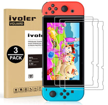 
                        
                          Load image into Gallery viewer, [3 Pack] Screen Protector Tempered Glass for Nintendo Switch, iVoler Transparent HD Clear Anti-Scratch Screen Protector Compatible Nintendo Switch - JOY2ESpree
                        
                      