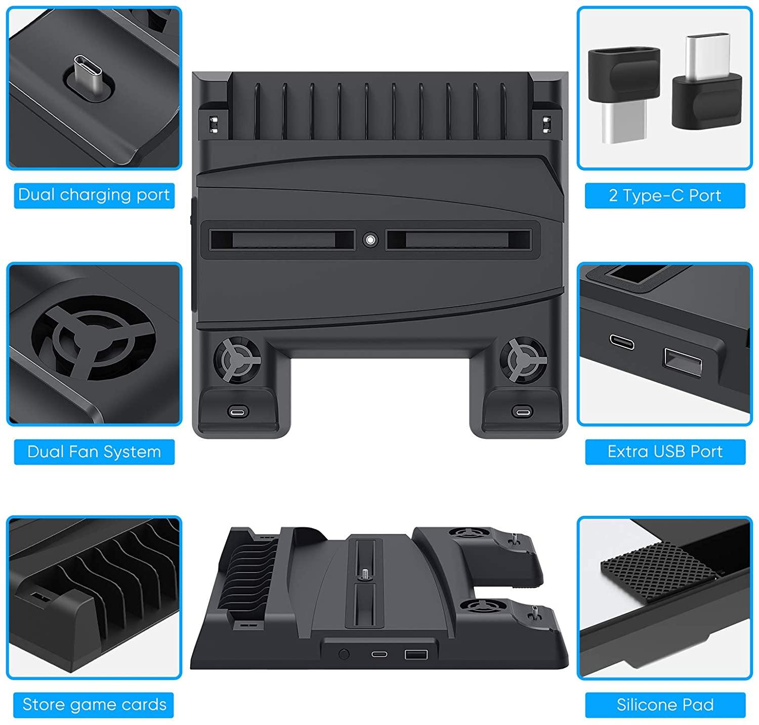 Vertical Stand with Cooling Fan for PS5 Console and Playstation 5 Digital Edition - JOY2ESpree